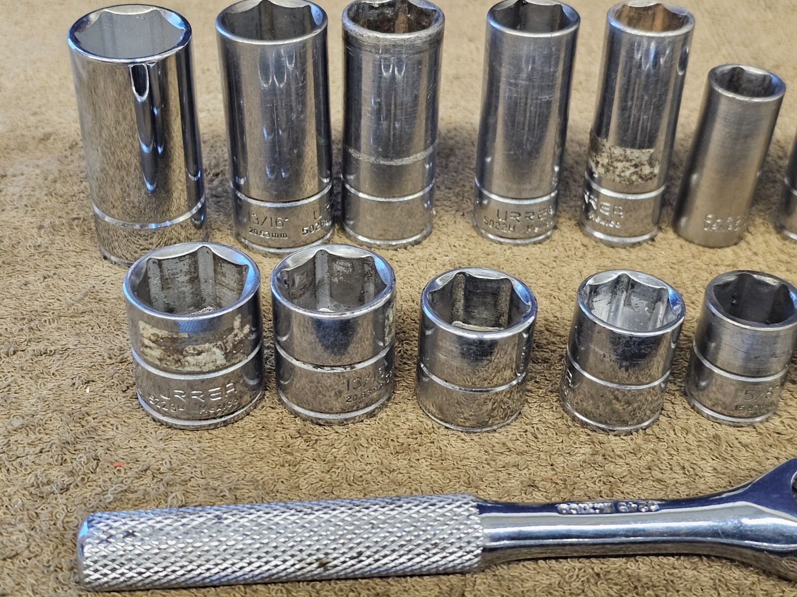 Urrea Socket Ratchet Extension Set 3/8″ 7/8 13/16 3/4 11/16 5/8 9/16 1/2 7/16″