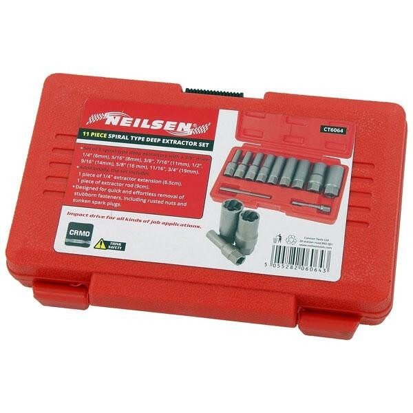 Genuine Neilsen 11pcs Spiral Type Deep Extractor Set 6mm – 19mm