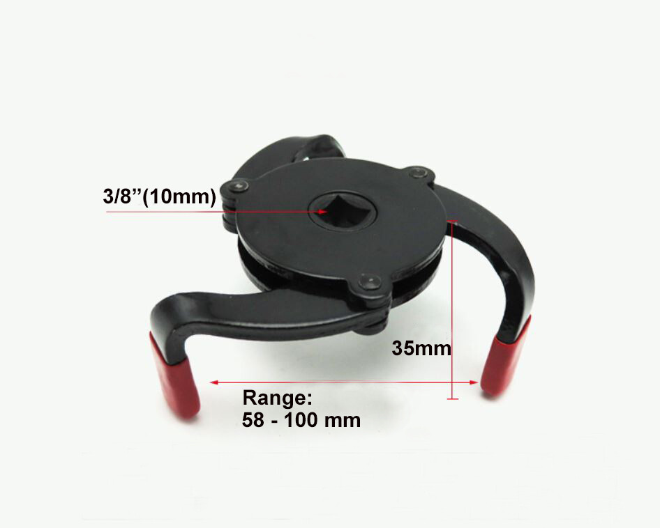 SOLID 3 Jaw 3/8″ Car Adjustable Oil Filter Remover Wrench Removal Tool Universal