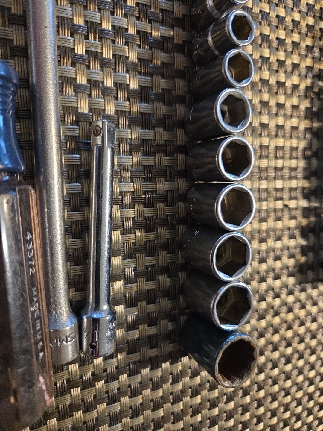 Vtg Craftsman Metric 6 Pt 1/4” Dr 4mm-14mm socket set sae 5/32-9/16 breaker USA