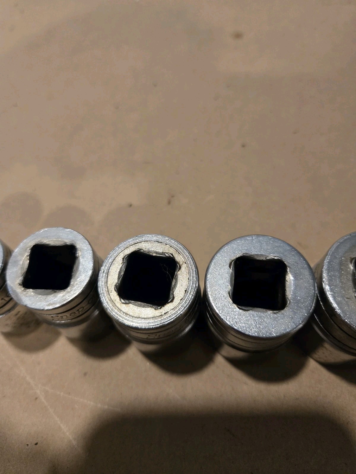 Snap On 1/2″ Drive 7/16″-1-1/8″ 6PT SAE Shallow Chrome Sockets USA Lot Of 12