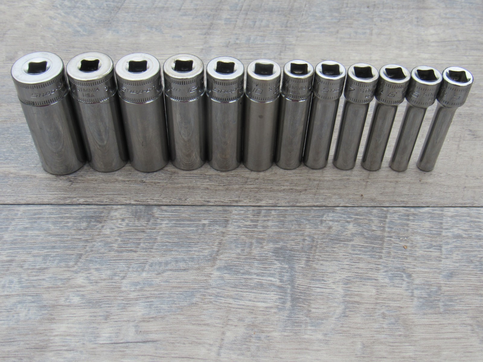 SNAP ON 12 PC 112STMMY 1/4″ METRIC 6 PT DEEP SOCKET SET 5MM – 15MMSTMM5 – STMM15