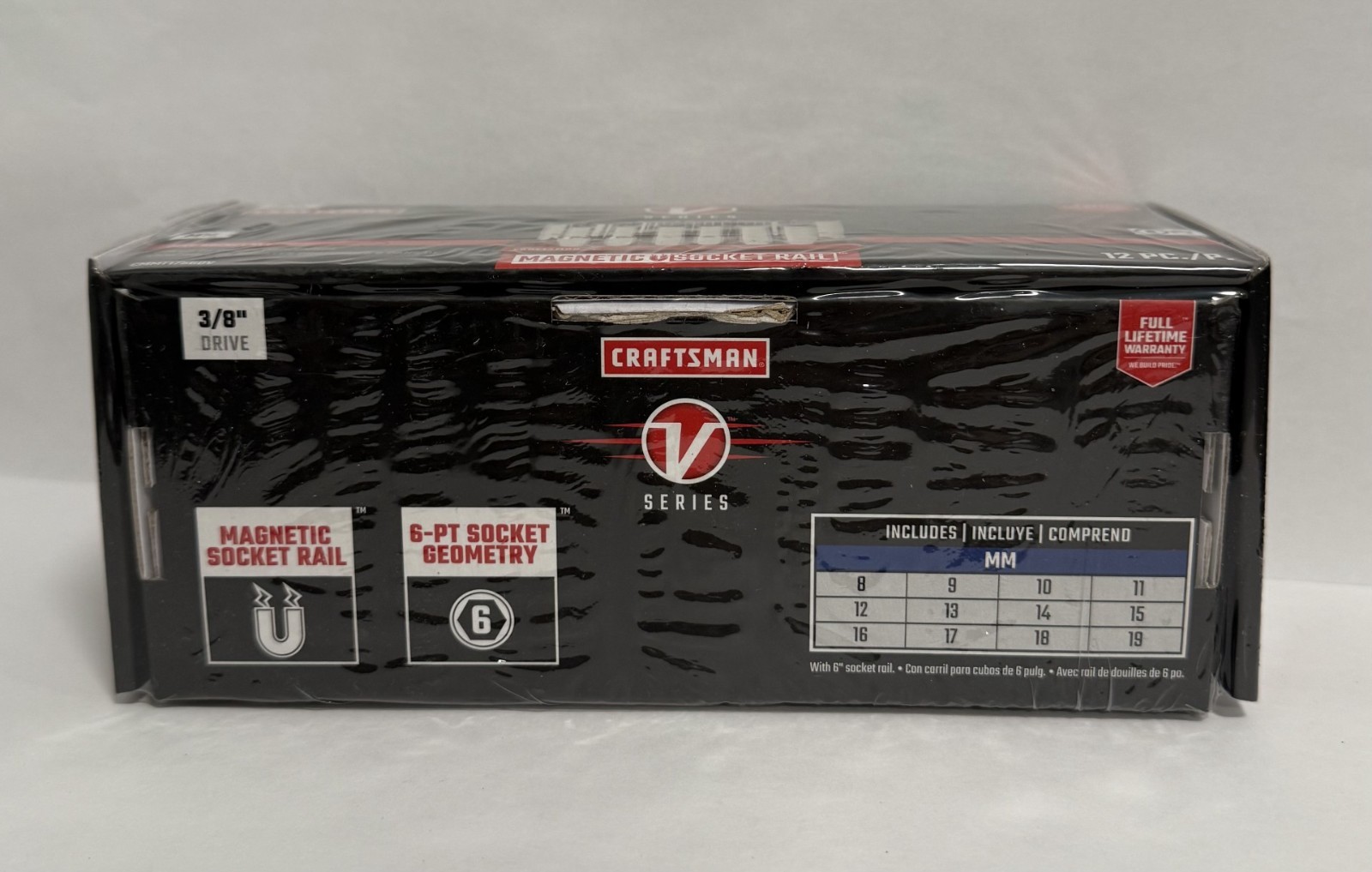 Craftsman V Series Socket Set 12 Piece Metric with Magnetic Rail CMMT17560V