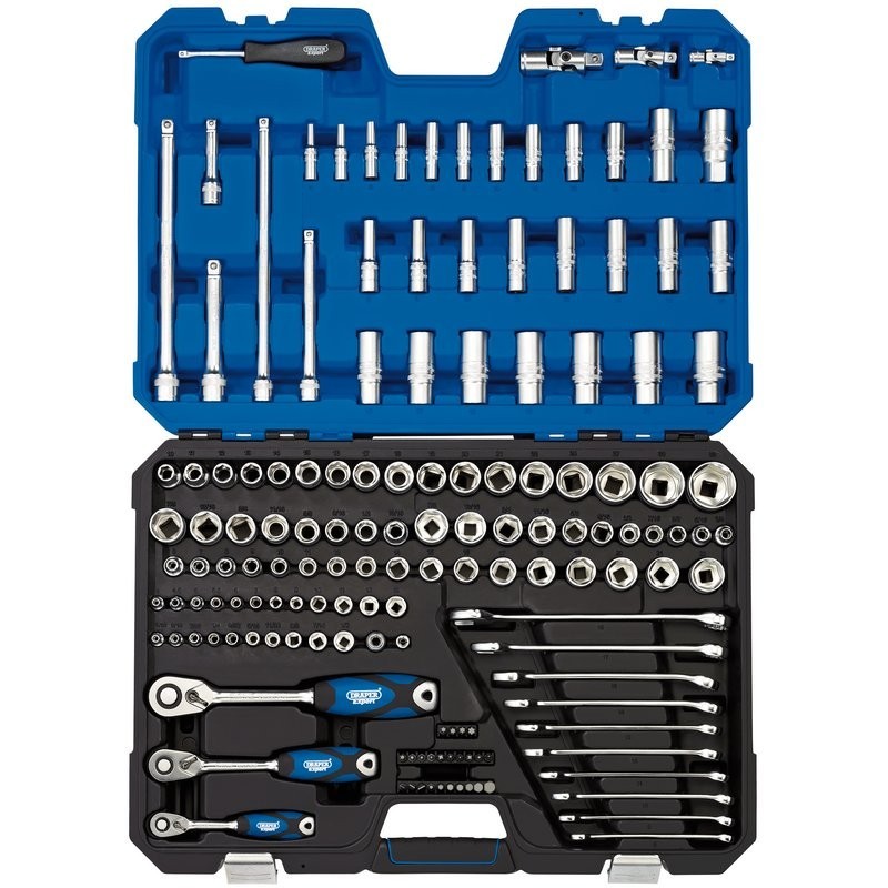 Draper Expert HI-TORQ® Combined MM/AF Socket Set, 1/4″, 3/8″ and 1/2″ Sq. Dr.