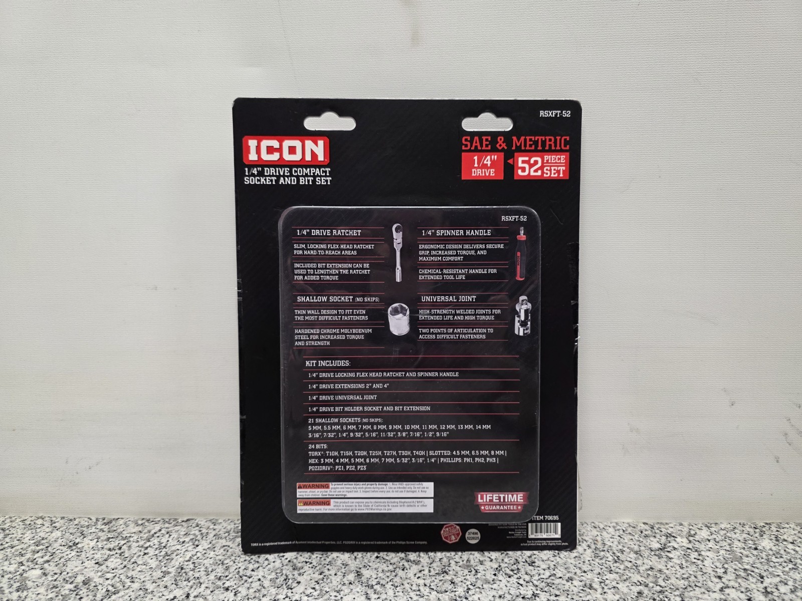 ICON 1/4 in. Drive Compact Socket and Bit Set RSXFT-52