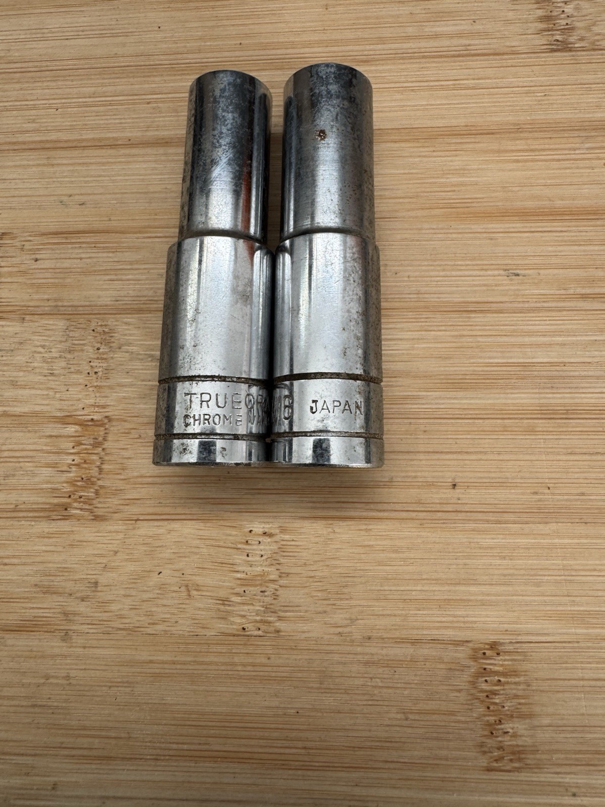 Vintage True craft 1/2, 9/16 Deep well 12pt 1/2 Drive Sockets