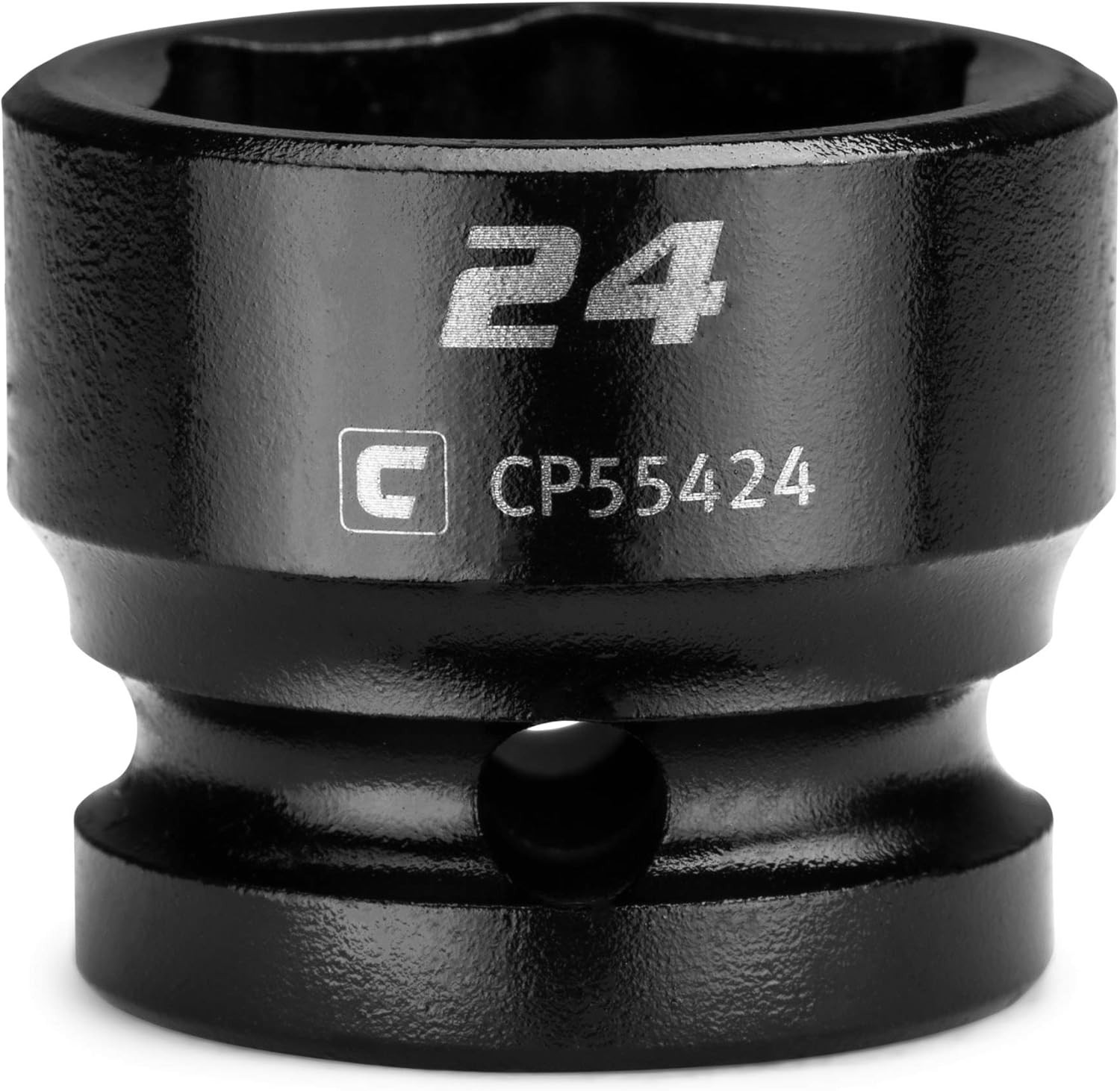 24 mm Stubby Impact Socket, 1/2 in. Drive, 6-Point, Metric CP55424
