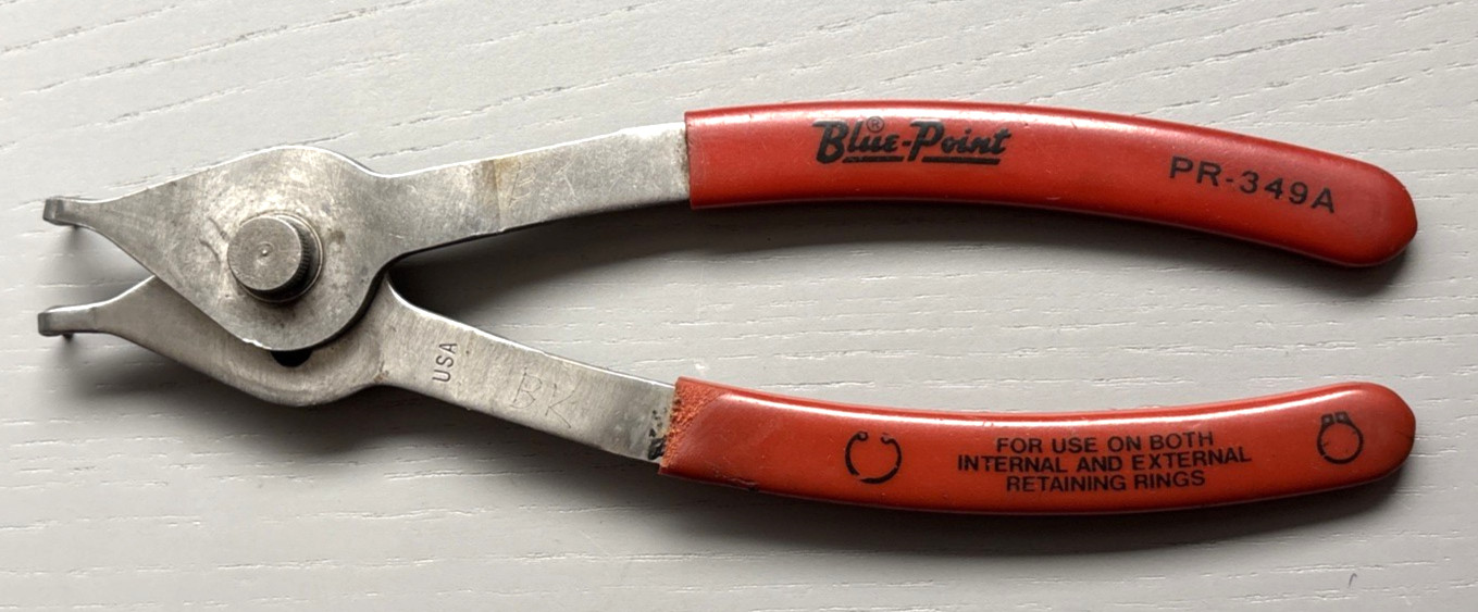 Blue Point #PR349A Internal External Angled Tip Snap Ring Pliers Convertible