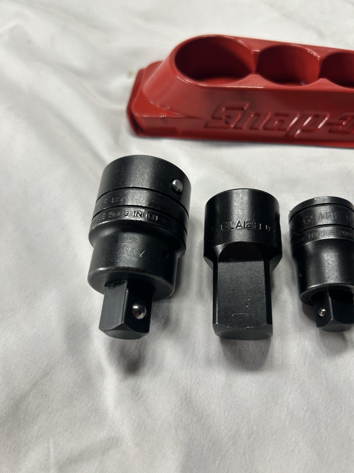 Nice Snap-On Tools 1206GS 6-Piece Combination Square Drive Adapter Set READ!