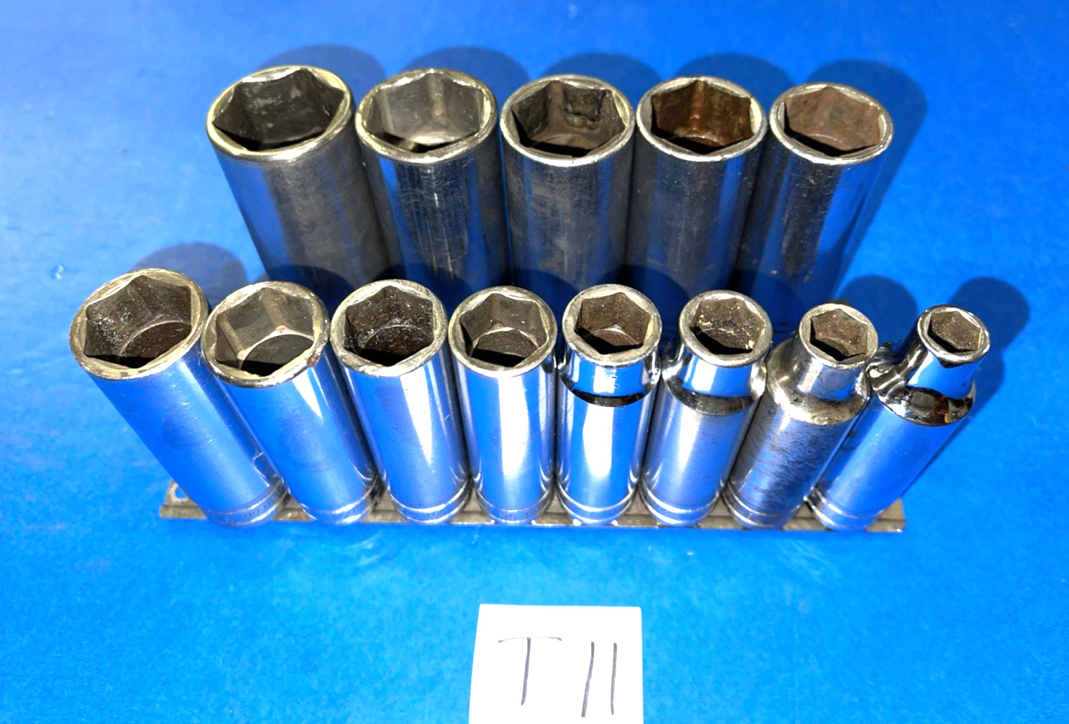 SNAP-ON TOOLS 13 PIECE 1/2 DRIVE SAE. DEEP CHROME SOCKET SET 6 POINT 313TSYA