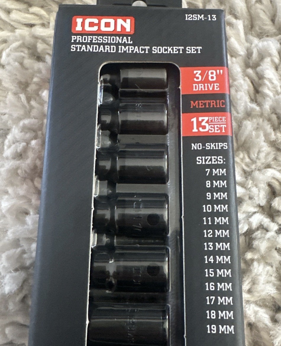 🔥 ICON 3/8″ Drive Metric Impact Thin Wall Socket Set, 13-PCS I2SM-13 70432 NIB