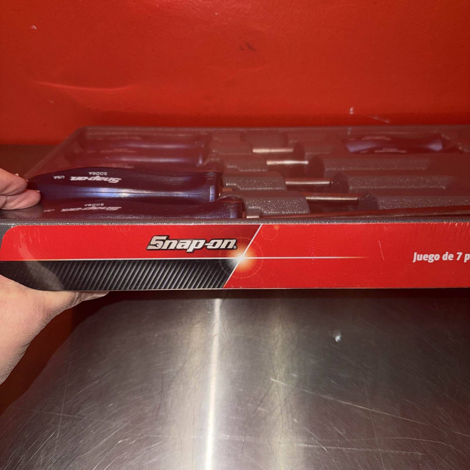 SNAP ON TOOLS USA 7Pc PWR BLUE Hard Grip Combination Screwdriver Set SDDX70AMB!