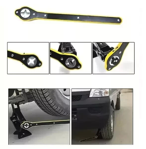 Labor-Saving Car Scissor Jack Ratchet Wrench Tire Wheel Lug Wrench Repair Tool