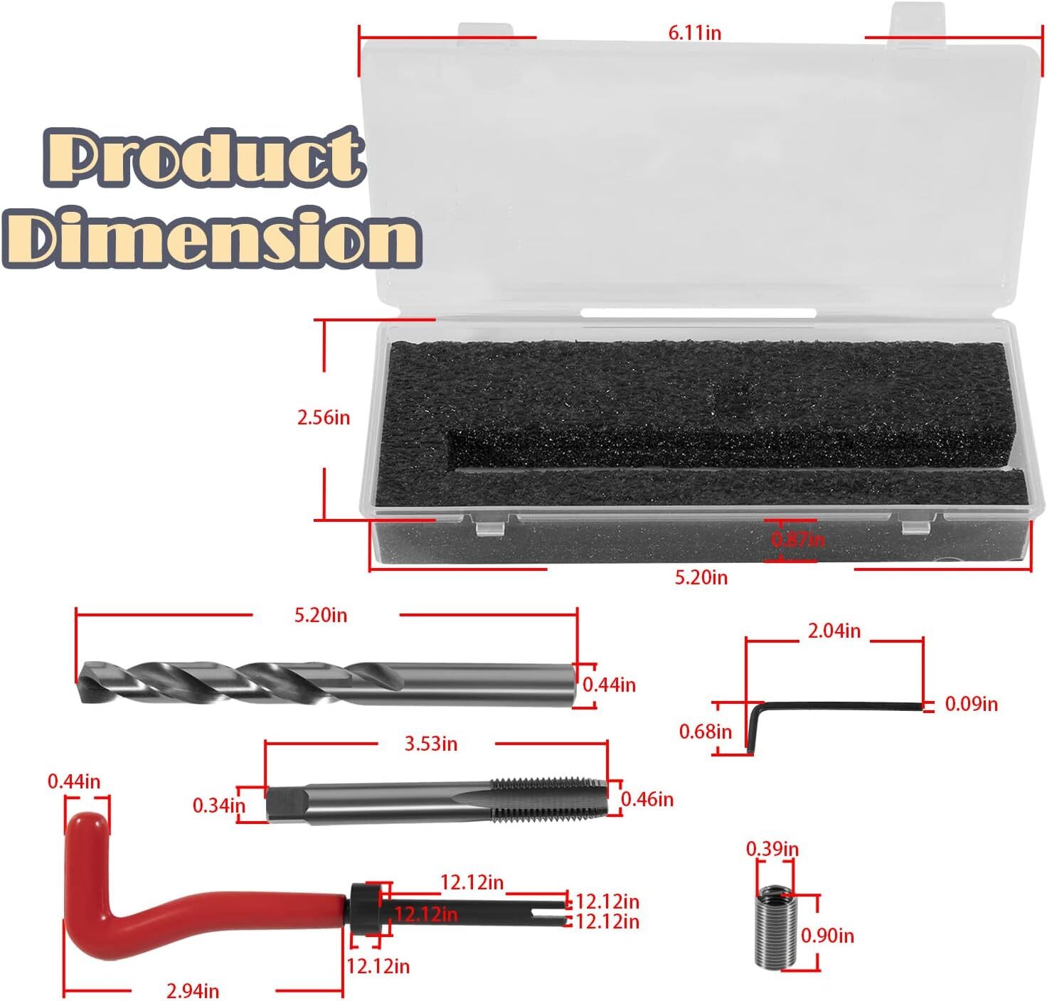 Head Thread Bolt Repair Tool Kit M11.5mm x 1.5 for Honda B16 Engine, Toyota 1420