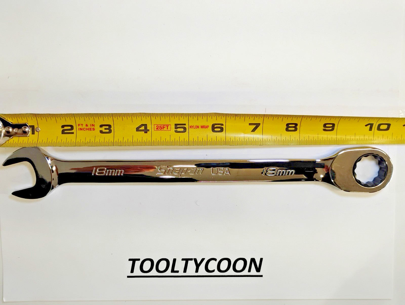Snap-on Tools NEW 18mm Metric 0° Non-Reversing Ratcheting Combo Wrench OXRM18