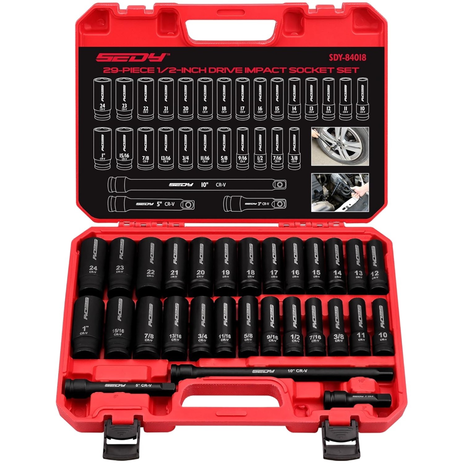 Precision 29-Piece Chrome Vanadium Socket Set