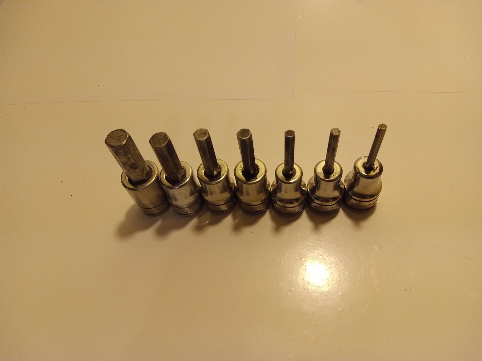 7-Piece Snap-On 3/8″ Drive Hex Bit Socket Set FA4E – FA12E 1/8″ – 3/8″ (CJR6)