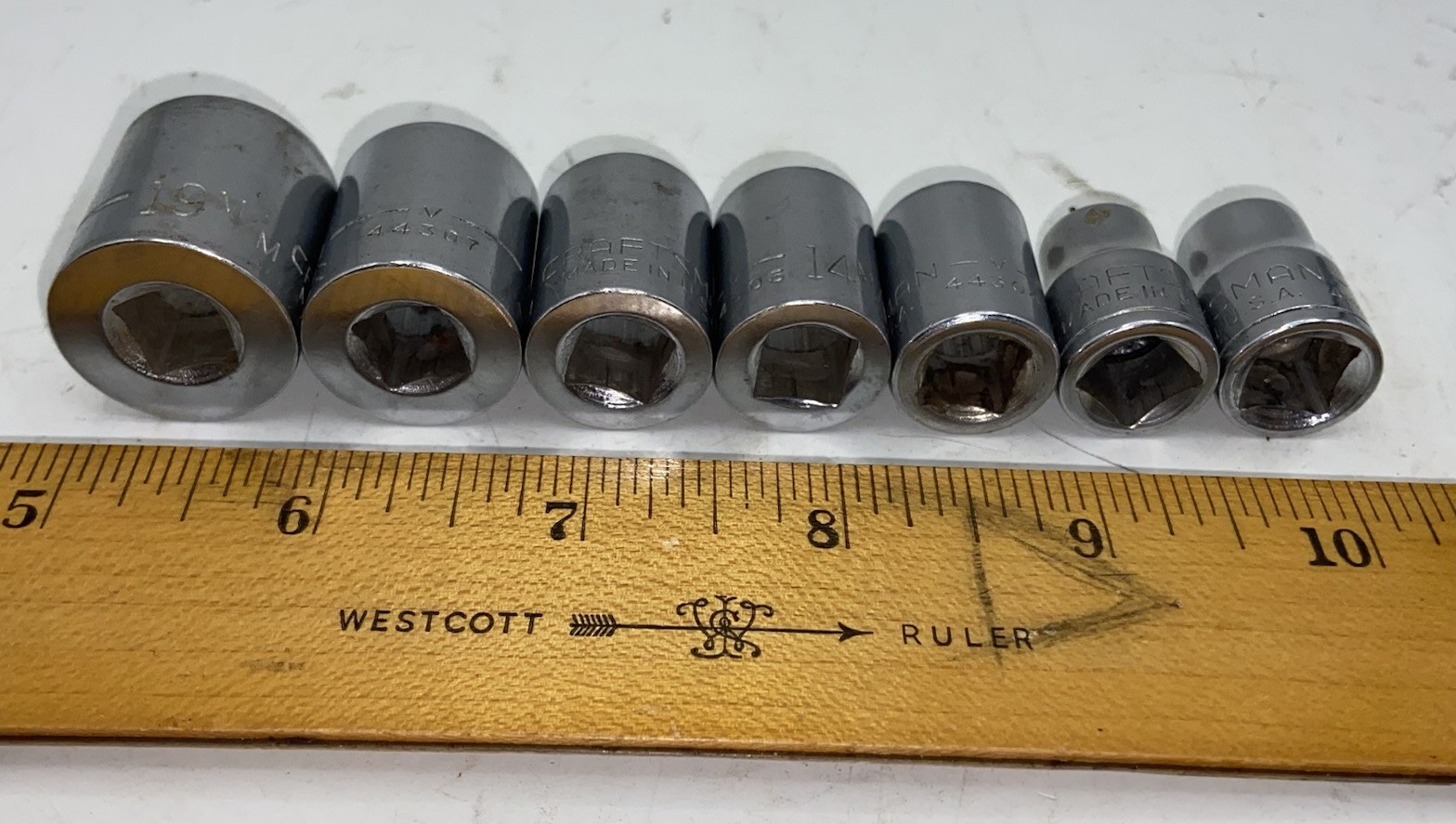 Craftsman Metric 12pt Sockets *Lot Of 7* 19mm, 17mm, 15mm, 14mm, 13mm,10mm,9mm