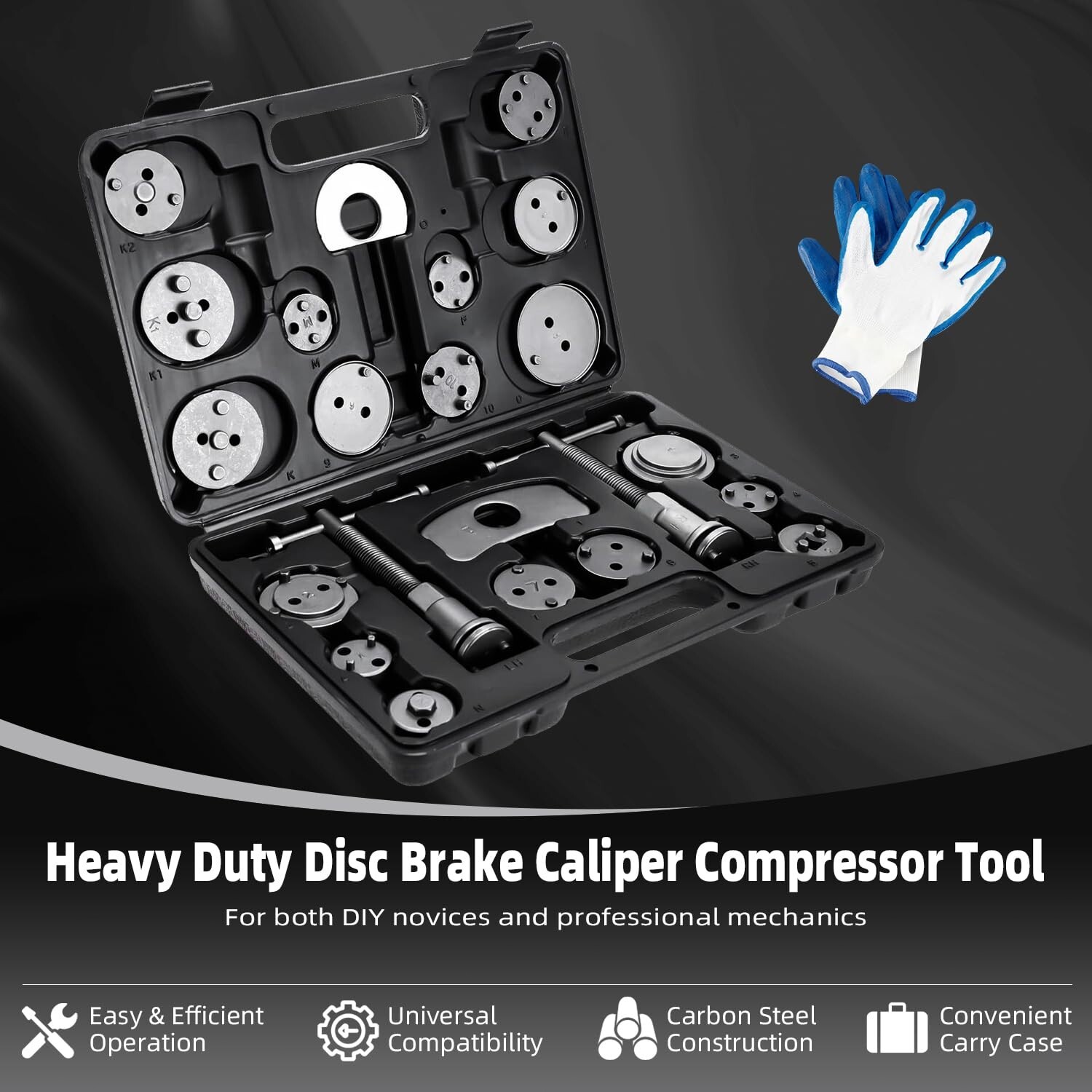 24PCS Disc Brake Caliper Wind Back Tool Piston Pad Compressor Rewind Tool Set US