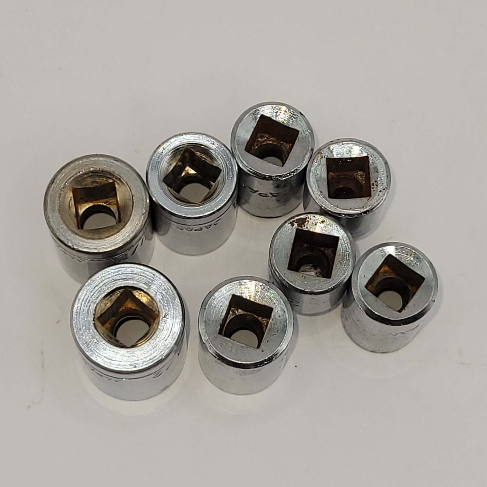 8 X 1/4″ drive sockets 6 Point SAE 1/2″ 7/16″ 3/8″(2) 5/16″ 11/32″ 3/16″ 7/32″
