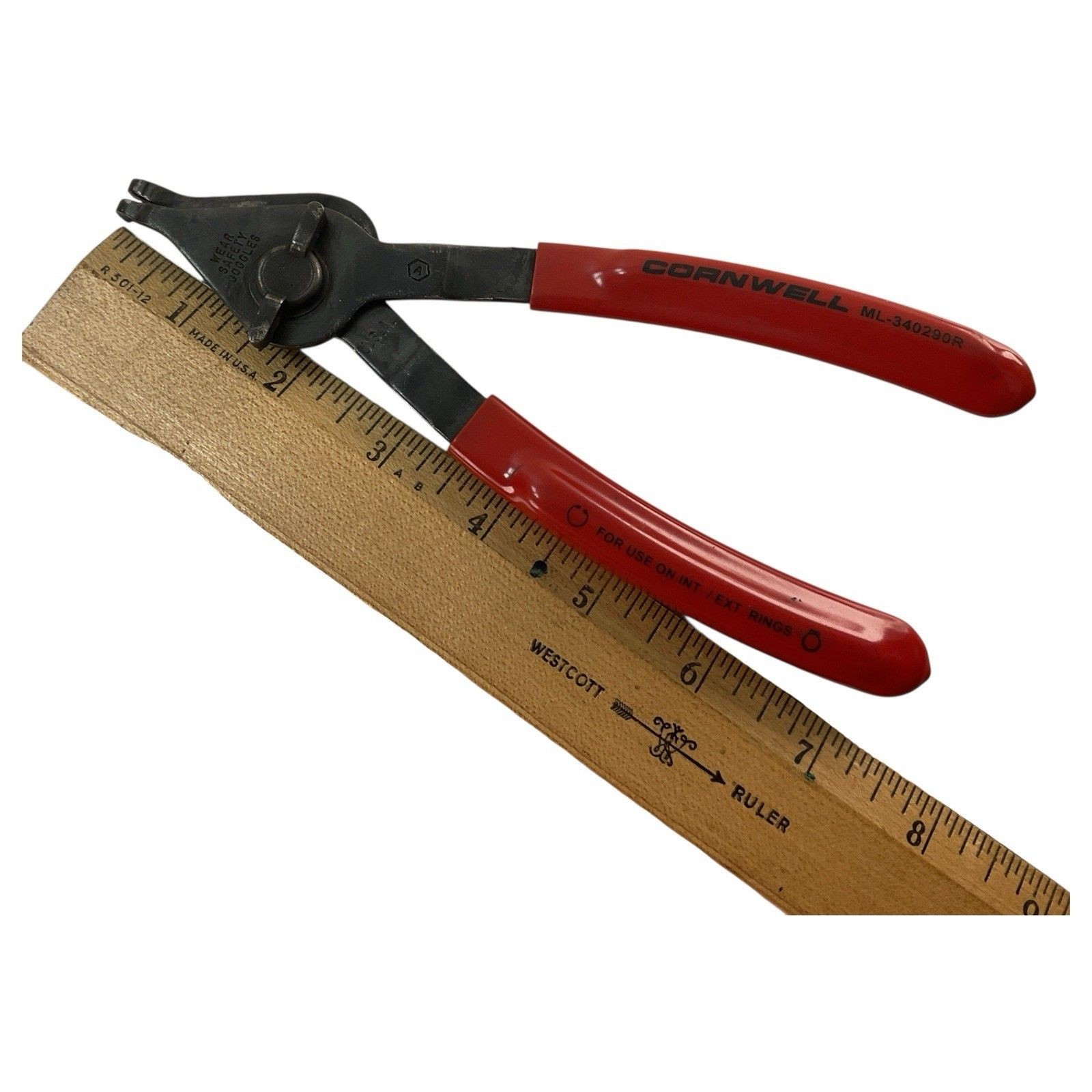 Cornwell ML-340290R Snap Ring Pliers Reversible Internal External 7.5 Inch Red