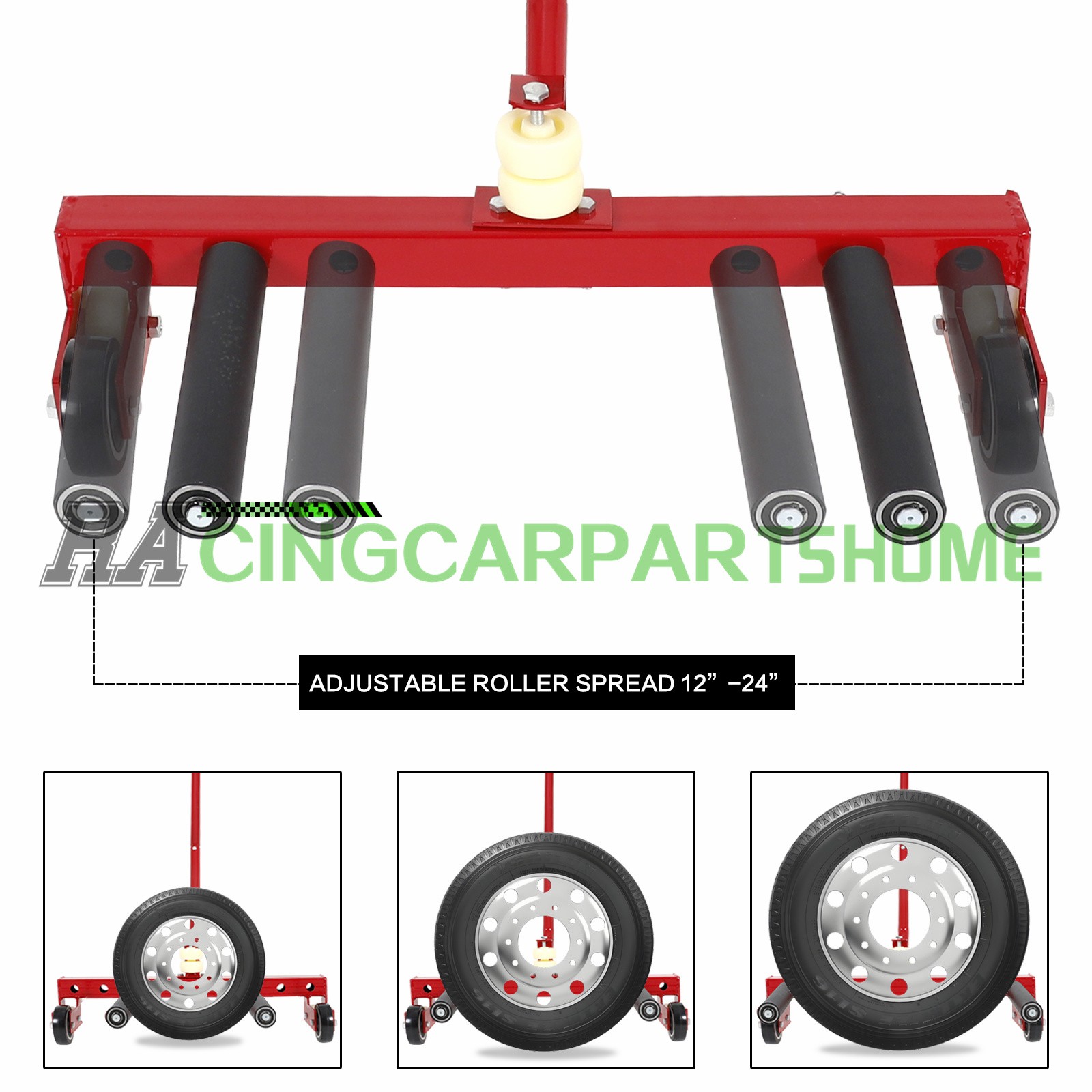 Adjustable Tire Wheel Dolly Cart 330 lbs & Tire Bead Breaker For 6.5″-24.5″ Tire