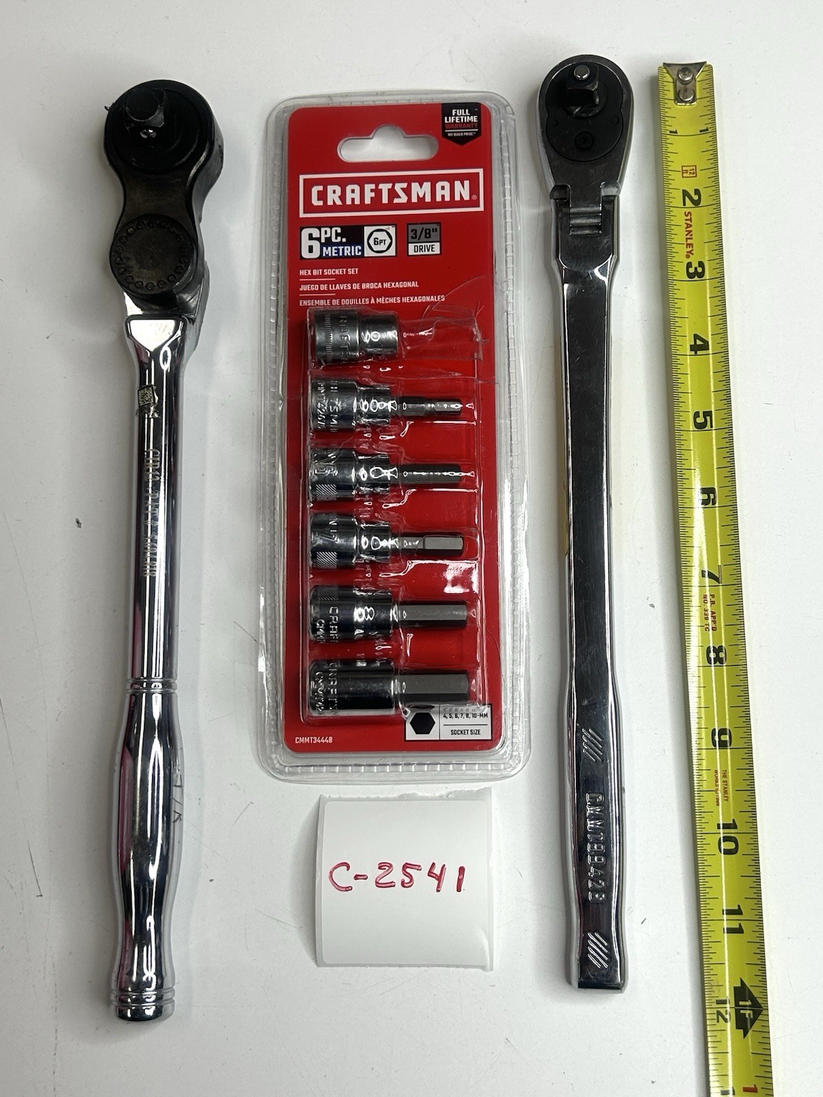 C-2541 Matco 100TS Ratchet Craftsman CMMT99426 3/8 Flex Ratchet Hex Bit Set Lot