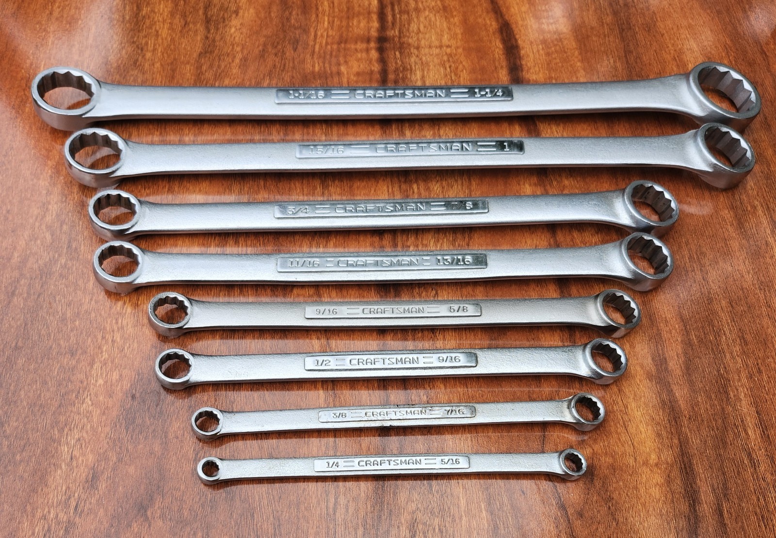 CRAFTSMAN USA 8 Pc SAE 12PT DOUBLE BOX END Wrench Set 1/4” to 1-1/4″ V & VV Ser
