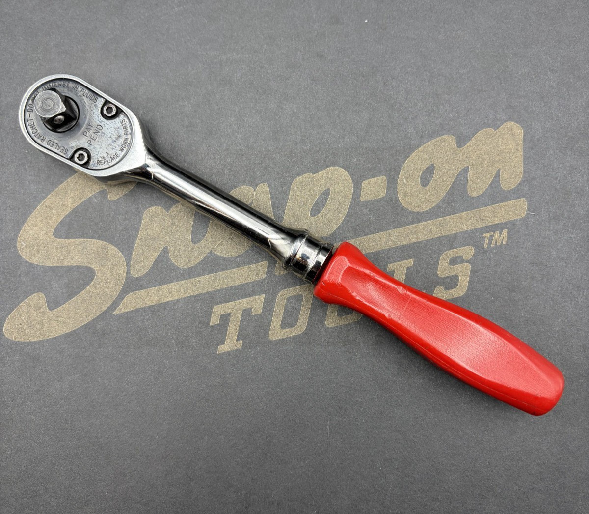 Snap-on FHD80 NON-USA Stamped Head Red 3/8″ Dr Hard Grip Ratchet [Used]