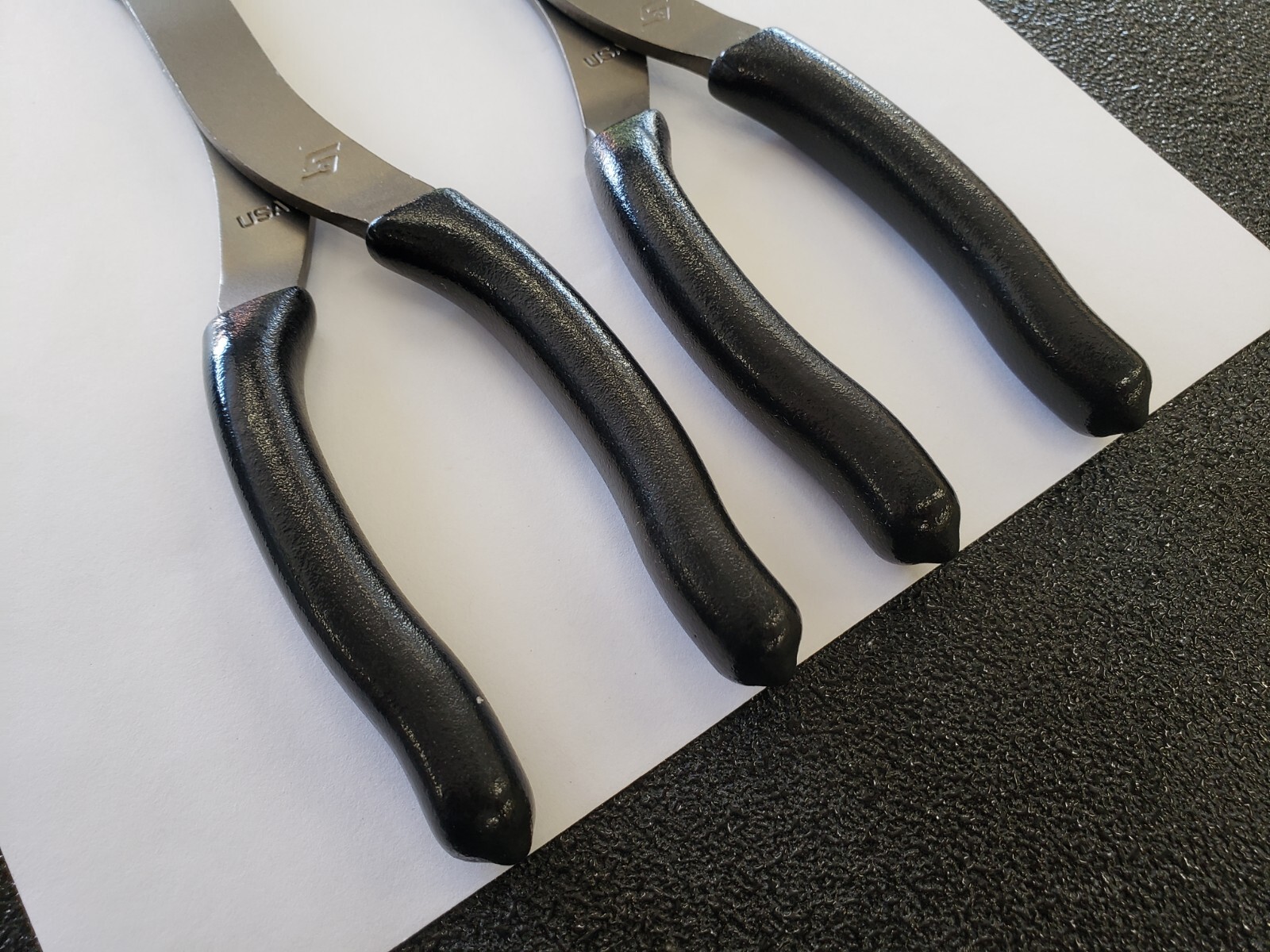 Snap-on Tools USA NEW 2pc BLACK Soft Grip LONG Neck Needle Nose Pliers Lot Set