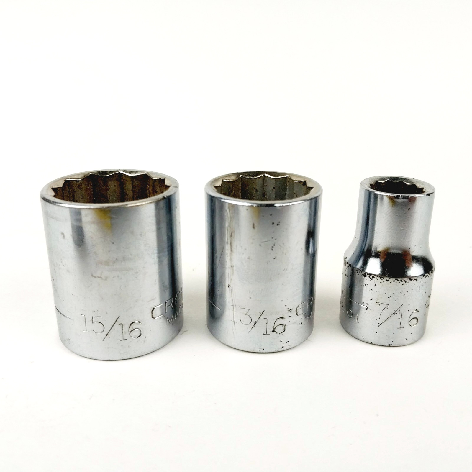 Craftsman 1/2″ Drive SAE 12-Pt Shallow Socket 3-Pc G Series 15/16″ 13/16″ 7/16″