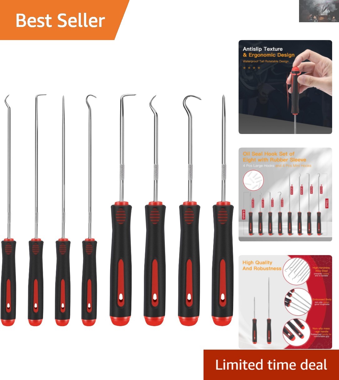 Ergonomic 8-Piece Pick Tool Set – Durable Alloy for Automotive & Mechanical Use