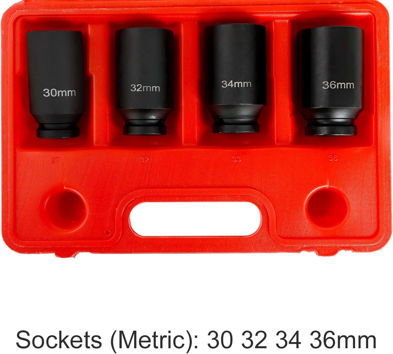 Automotive Wheel Lug Nut Remover Socket Set METRIC 30mm 32mm 34mm 36mm 12 point