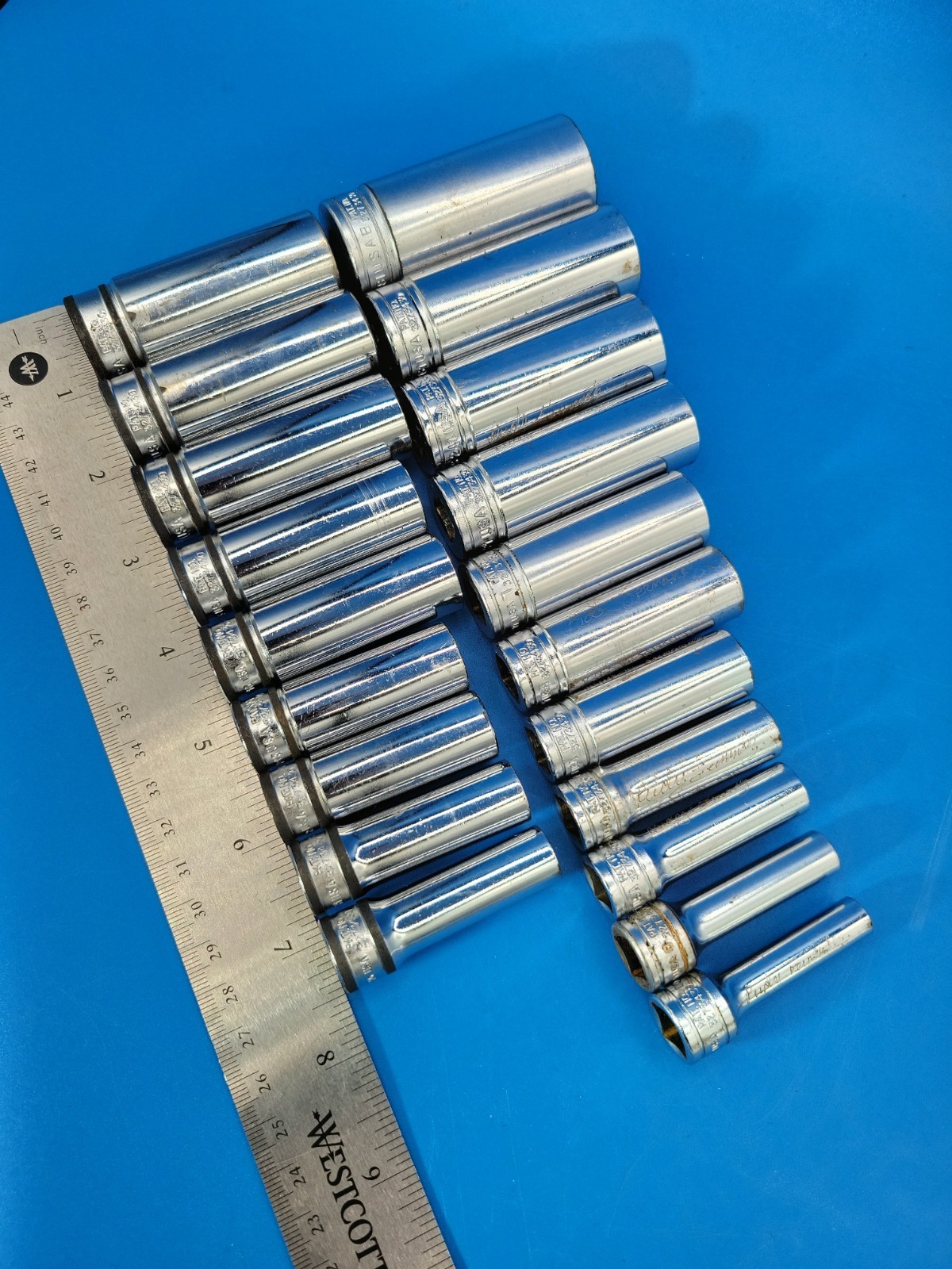 Snap-on Socket Set ⅜” Dr 10mm to 19mm ¼» to ⅞» 6 Pt 20 Pcs SFSM SFS Series T-4-1