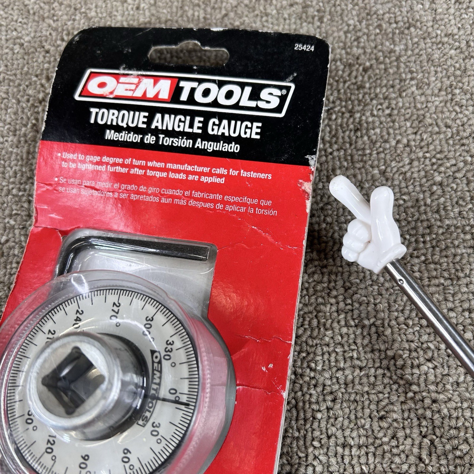 OEM Tools 25424 Torque Angle Gauge 1/2″ Drive Silver New in Package
