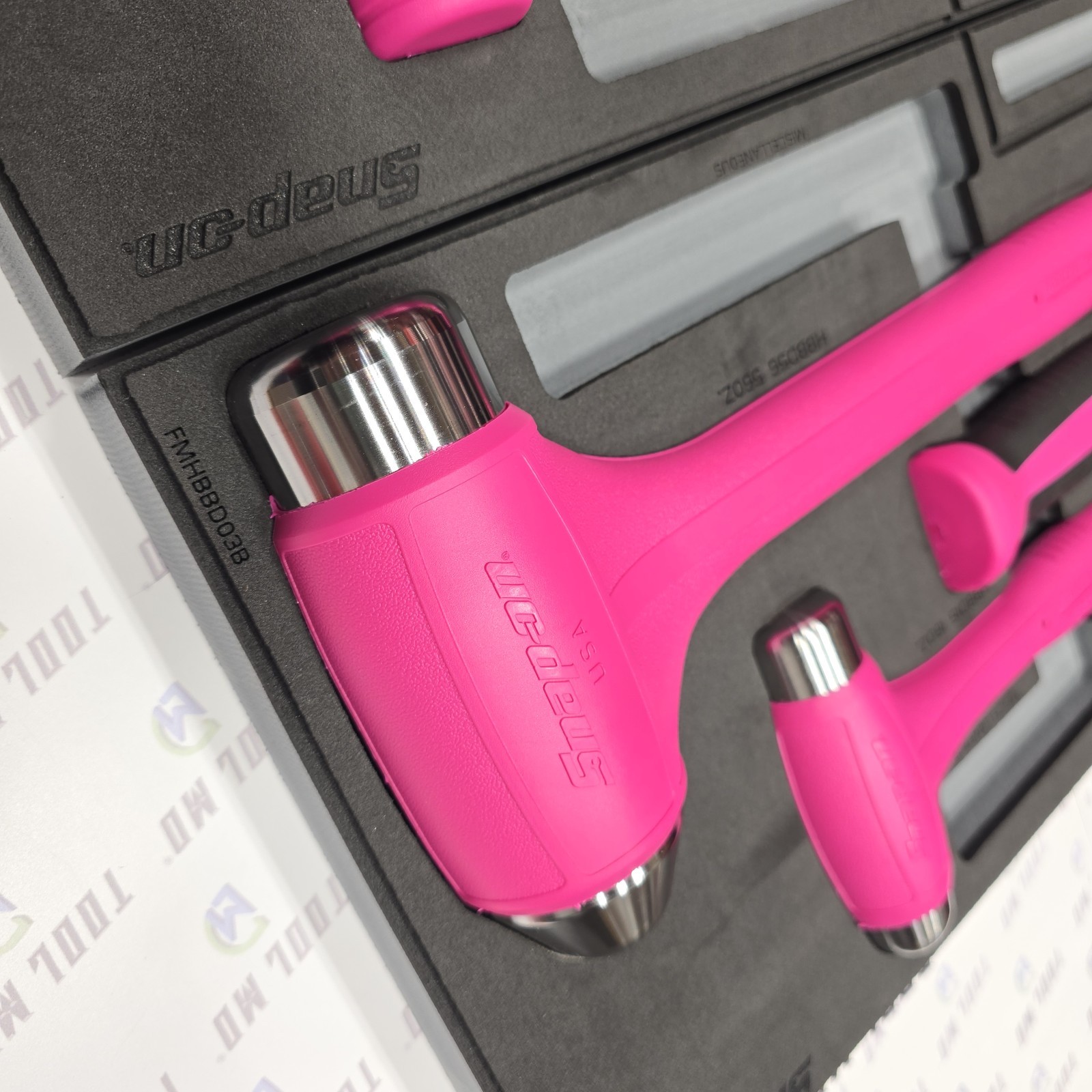 Snap-on Tools 6pc ELECTRIC PINK Dead Blow Hammer Set HBBD301FEP HBFE301FEP