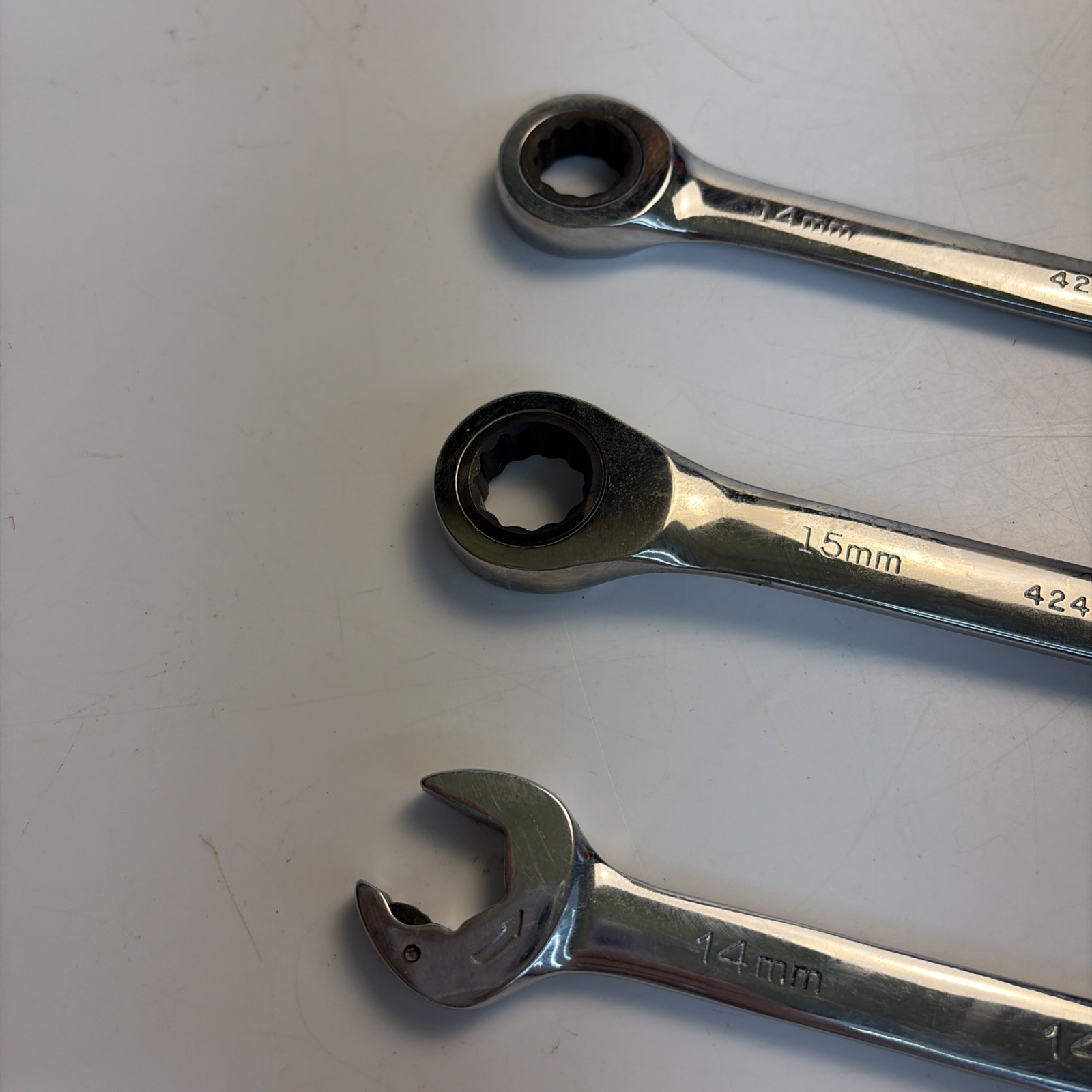Craftsman Metric Ratcheting Combo Wrench Set 14mm 15mm USA Lot of 3