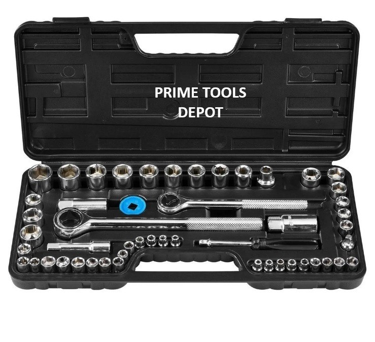PITTSBURGH 1/4 in., 3/8 in., 1/2 in. Drive SAE and Metric Socket Set, 51-Piece