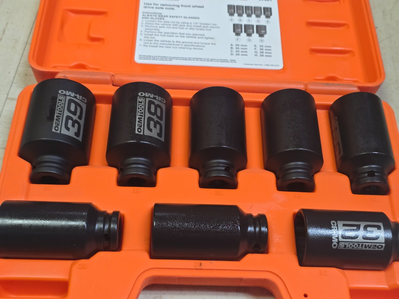 🛠️ OEMTOOLS 1/2in Drive 6 Point Axle/Spindle Nut Socket Set 8 Piece – 57321