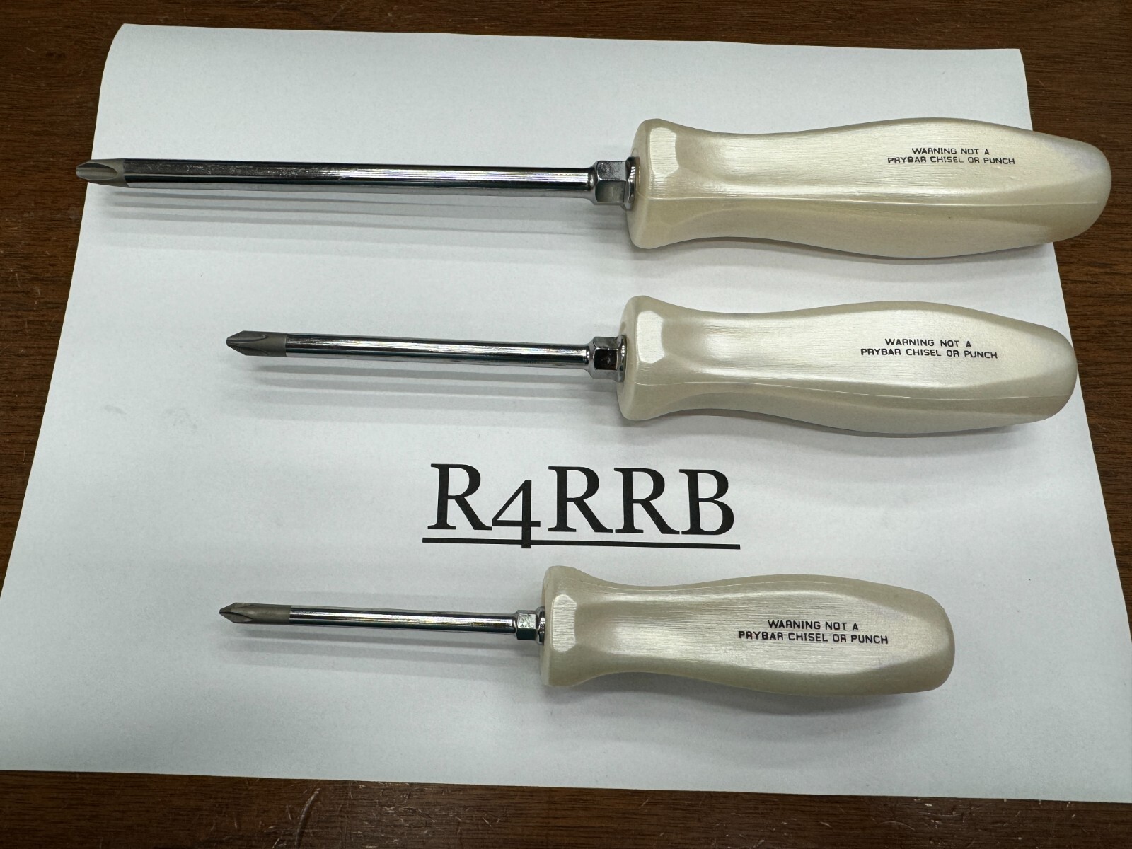 Snap-on Tools USA NEW 3pc PEARL WHITE GRIP PHILLIPS P1 P2 P3 Screwdriver Lot Set