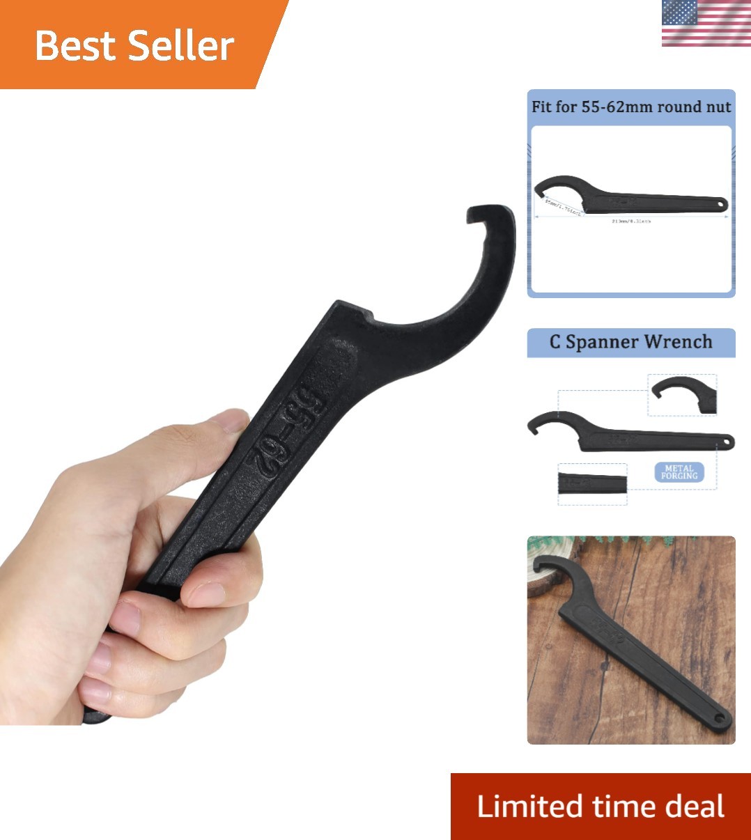 Lightweight C Hook Spanner – High Torque Carbon Steel Wrench for Mechanic Use