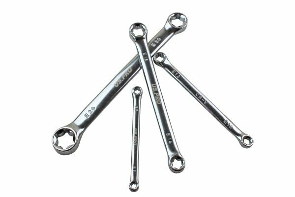 4pc Double E-Torx Spanner Set Female Tox Star Wrench Box External TRX E6 to E24
