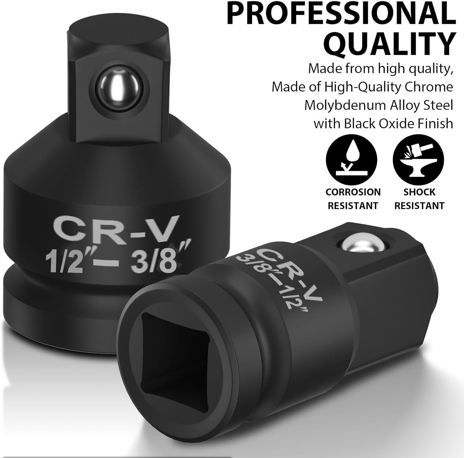 Durable 2-Piece Impact Adapter Set – Rust-Resistant and Professionally Designed