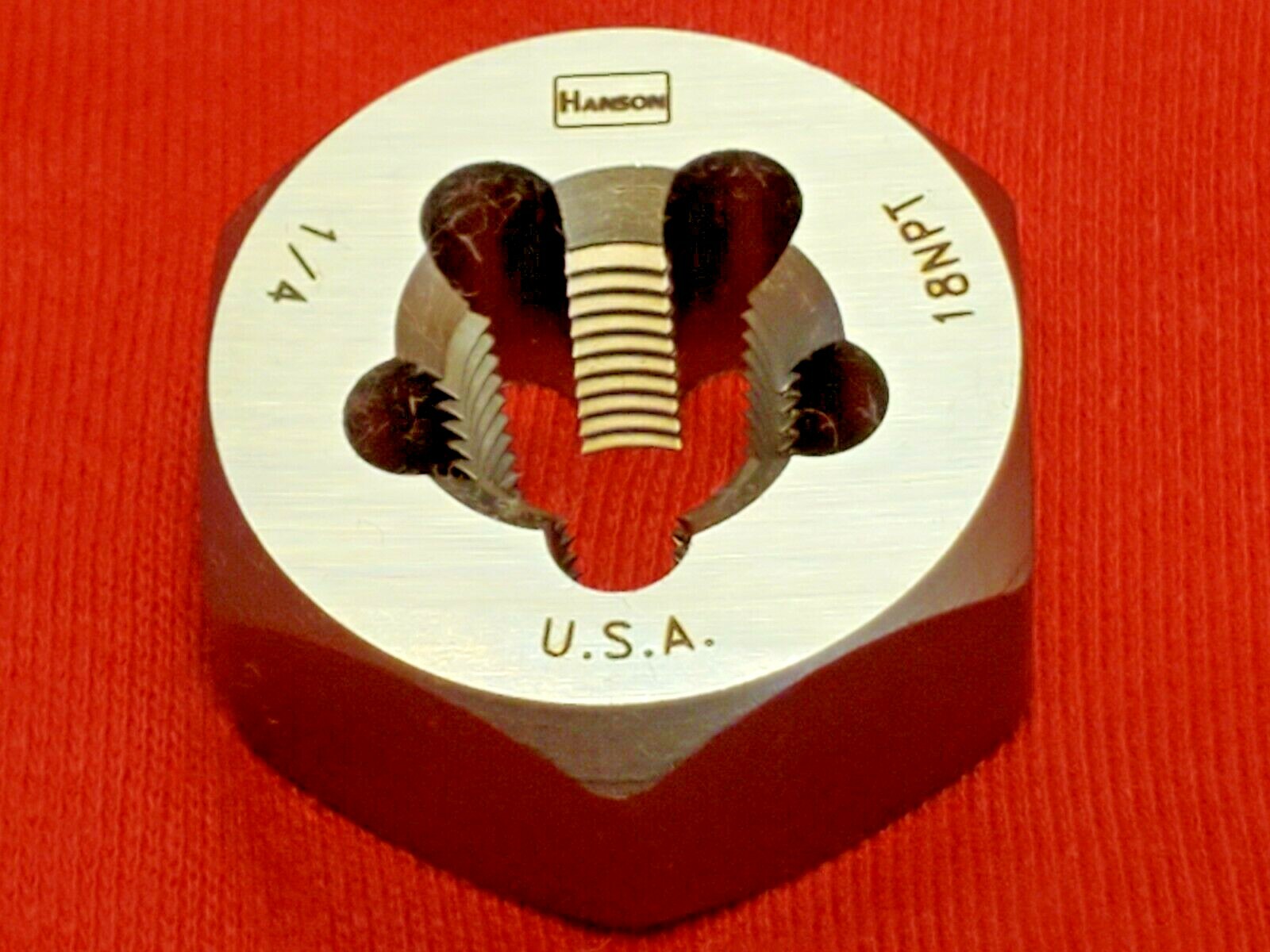 1/4 -18 NPT X 1.4″ Hex Pipe Die Nut Irwin Hanson 7403 ZR Carbon Steel Rethread