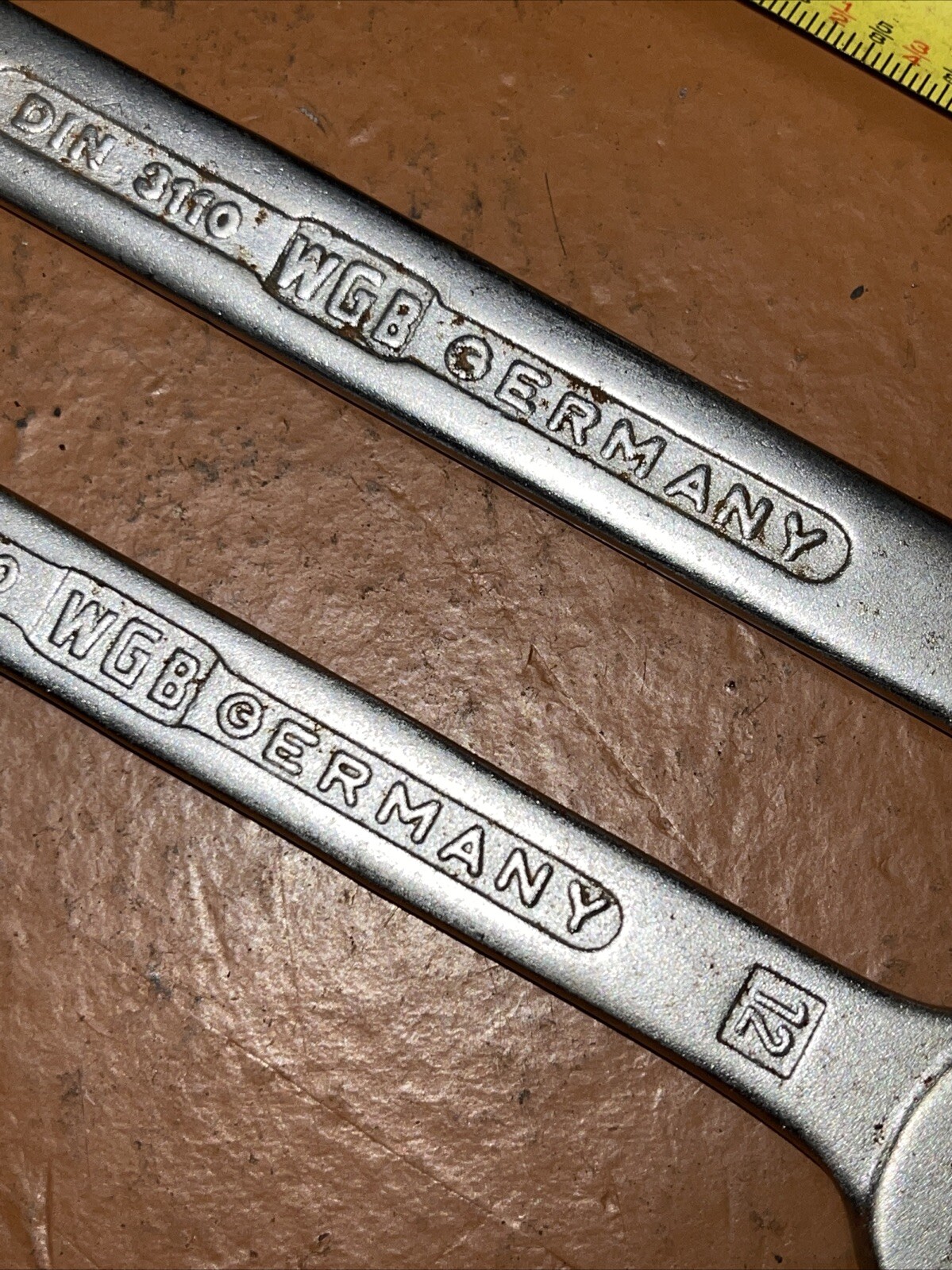 Vintage WGB 12 X 13 MM & 14 X 15 MM Metric Open End Wrench Set West Germany