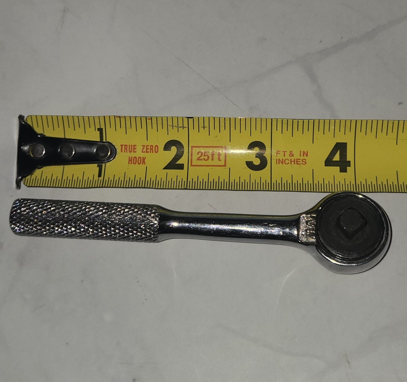 Vtg S-K Tools Ratchet 40970 1/4″ Drive Knurled Handle USA Mechanic Tool Chrome