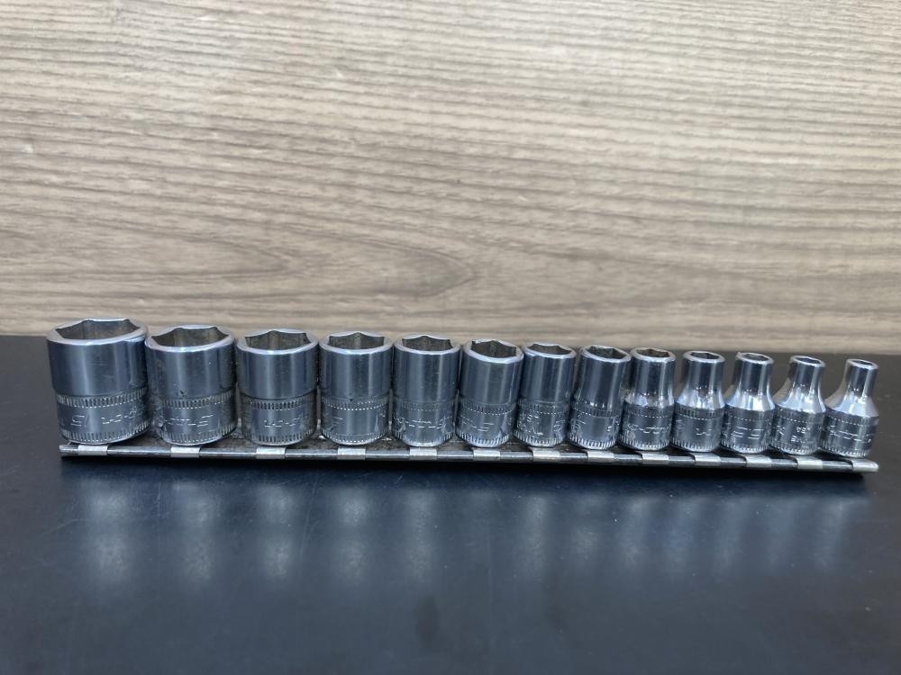 Snap-on TMM Series 1/4″ Drive 6pt Metric Shallow Socket 13pc Set [Used]