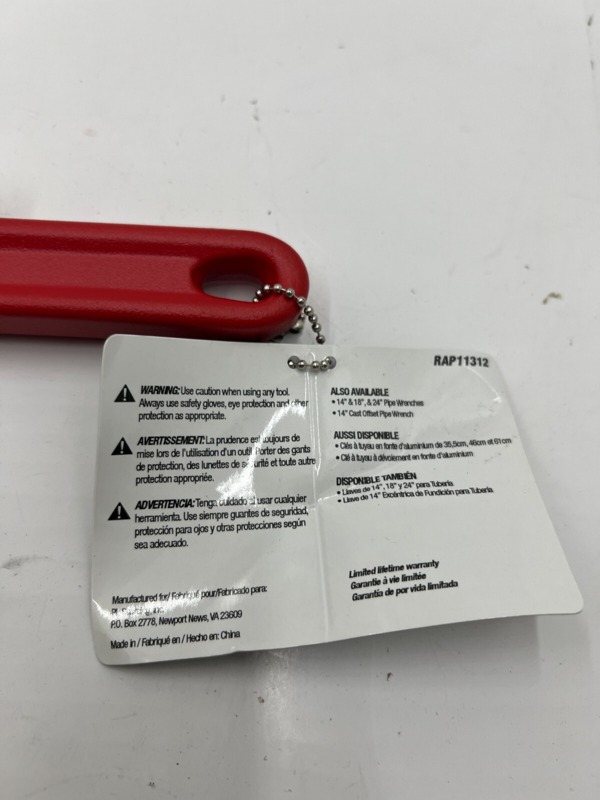 Raptor Tools Aluminum Strap Wrench 12″ RAP11312 Pipe Capacity: 5 in