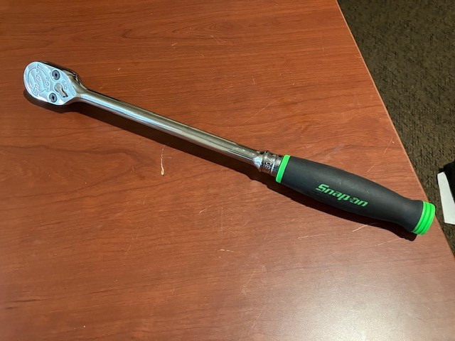 Snap On 1/2″ Drive Long Handle Ratchet SHL80A Green Soft Grip