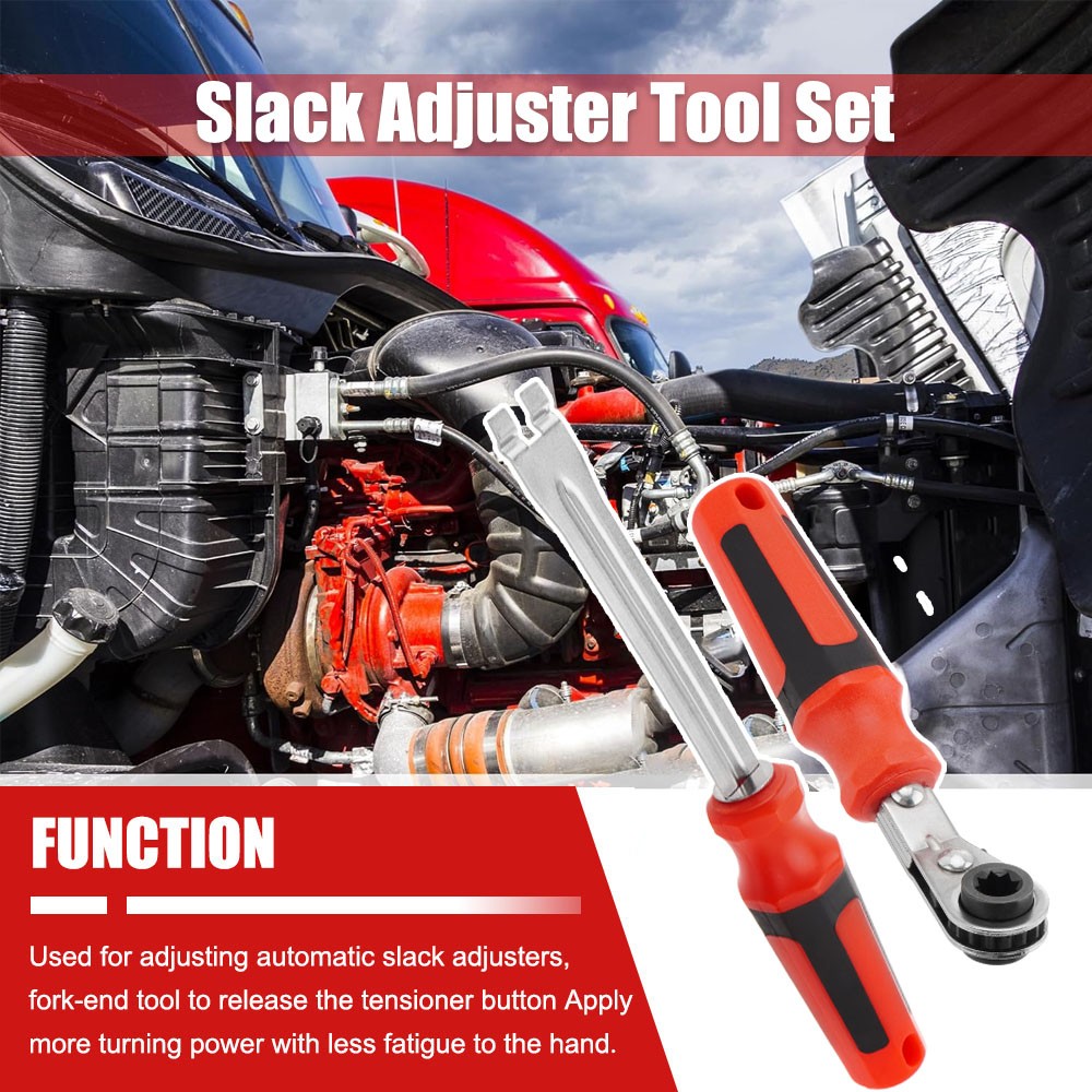 Durable Slack Adjuster Tool Set,5/16′ Double Square Reversible Ratcheting Wrench